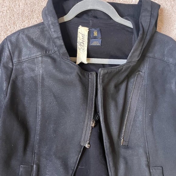 Bird by Juicy Couture Metallic Dark Grey Sweat Jacket Size M - Picture 2 of 2